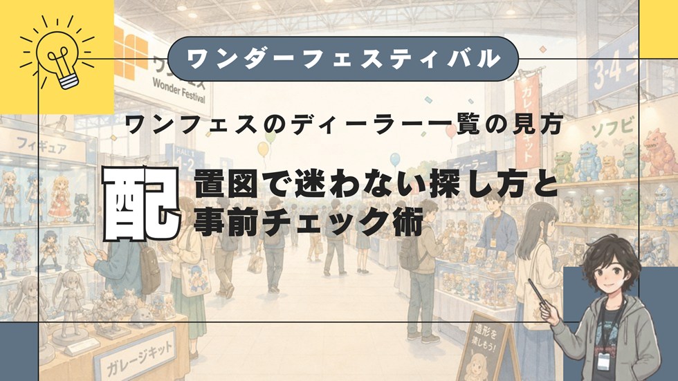 【WF】ワンフェスのディーラー一覧の見方