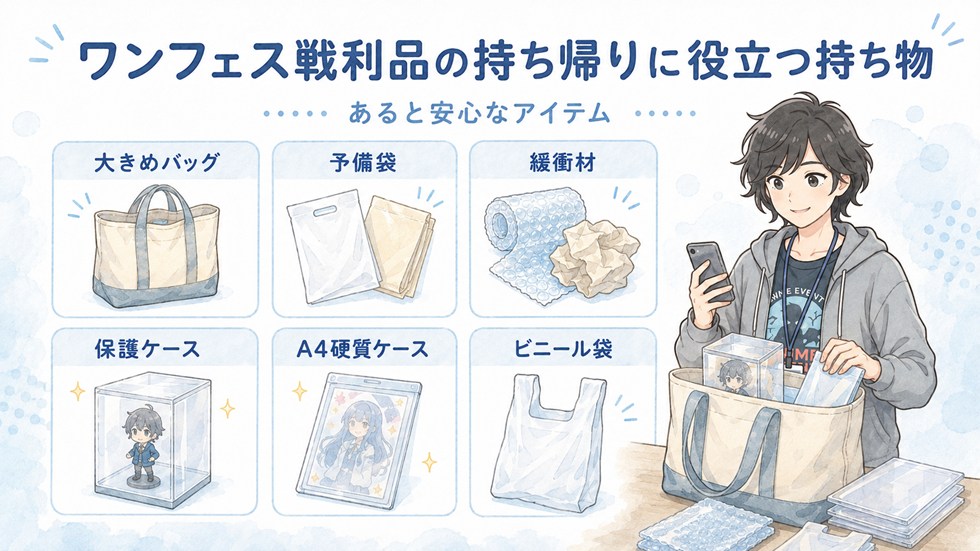 ワンフェス戦利品の持ち帰りに役立つ持ち物