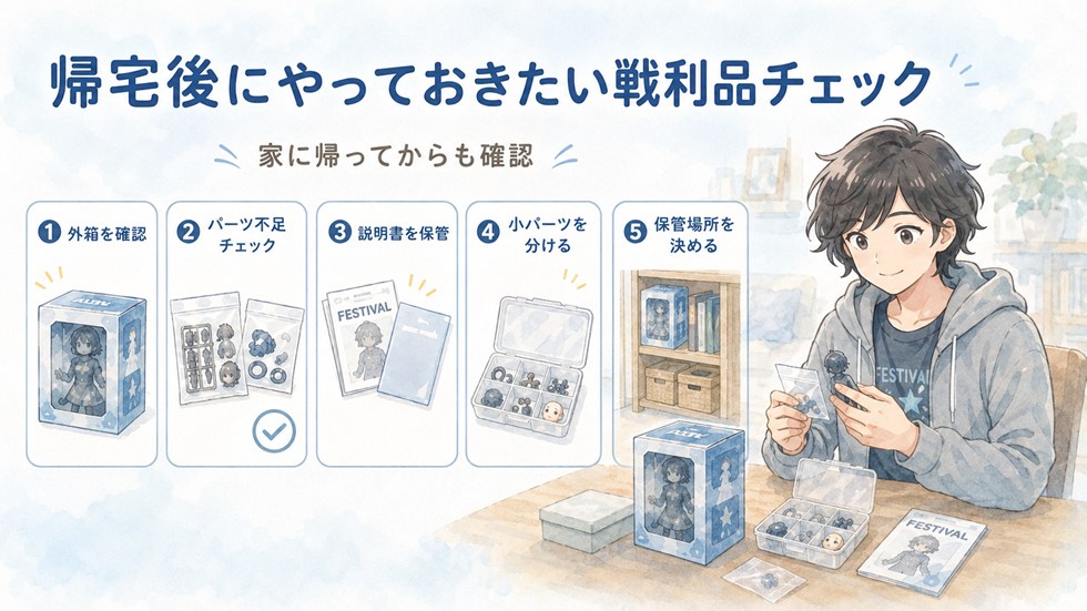 帰宅後にやっておきたい戦利品チェック
