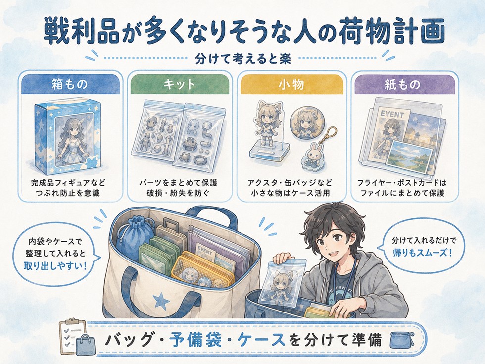 戦利品が多くなりそうな人の荷物計画