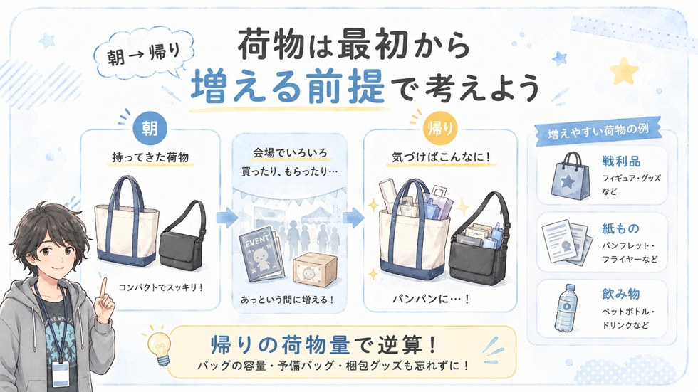 ワンフェス当日の荷物は「最初から増える前提」で考えよう