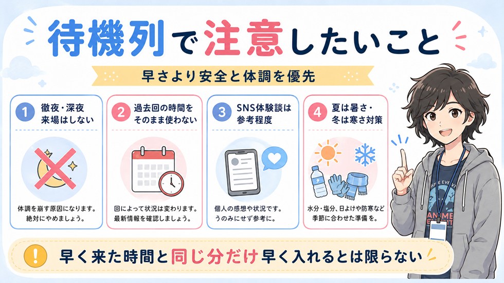 コミケの待機列で注意したいこと