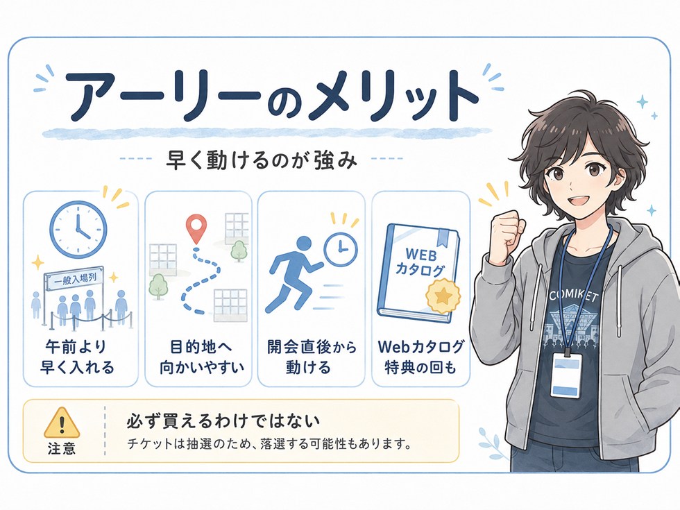コミケのアーリーチケットに申し込むメリット