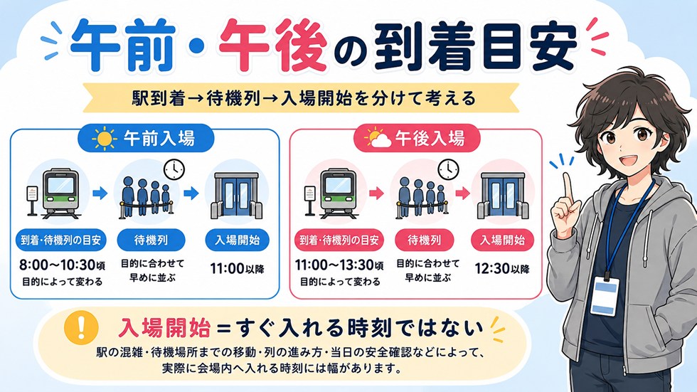 コミケは何時から並ぶ？午前・午後の到着時間目安