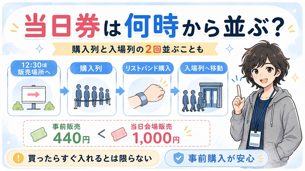 コミケの当日券は何時から並ぶ？