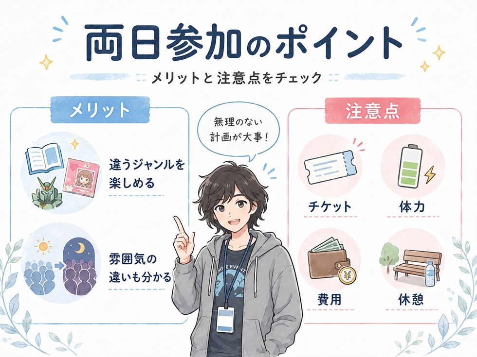 コミケに両日参加するメリット・注意点