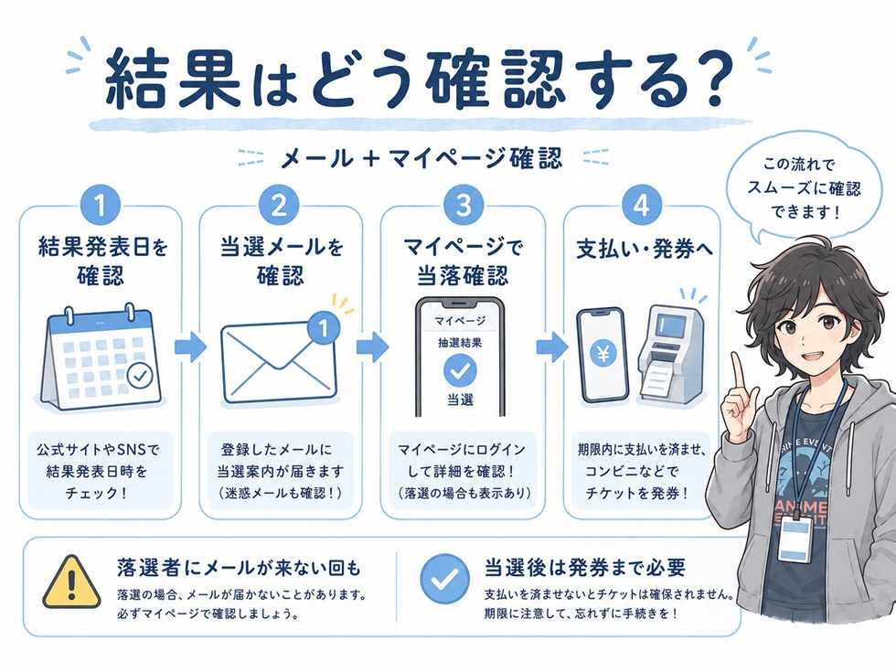 アーリーチケットの抽選結果はどう確認する？