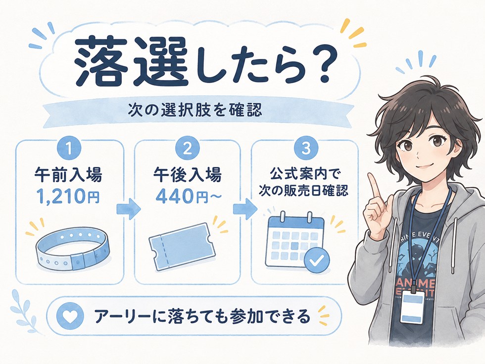 アーリーチケットに落選したらどうする？