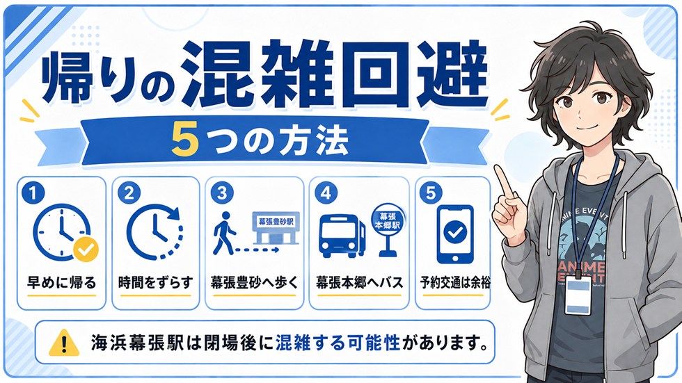帰りの混雑を避ける5つの方法