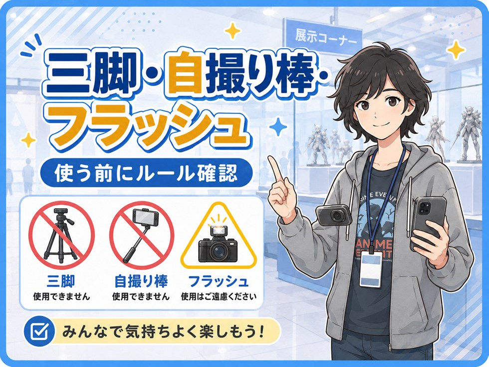 三脚・自撮り棒・フラッシュは使える？