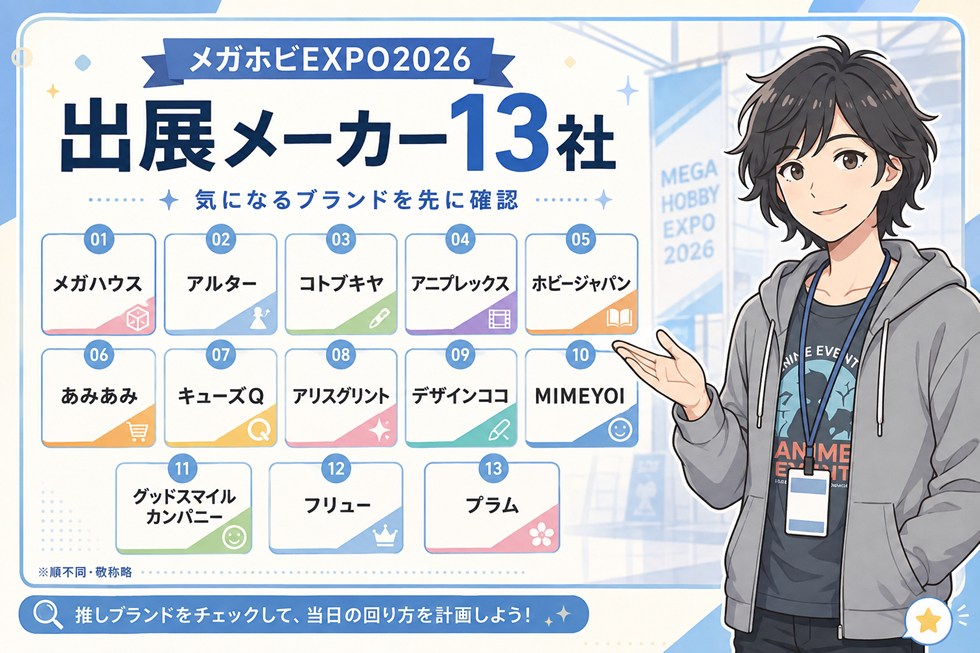 メガホビEXPO2026の出展メーカーは13社