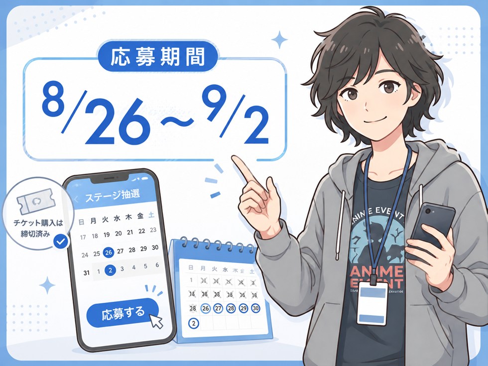 ステージ抽選の応募期間は8月26日~9月2日