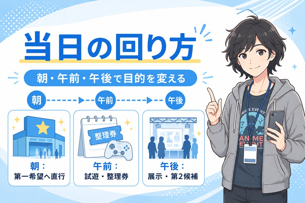当日の回り方｜朝・午前・午後で目的を変える