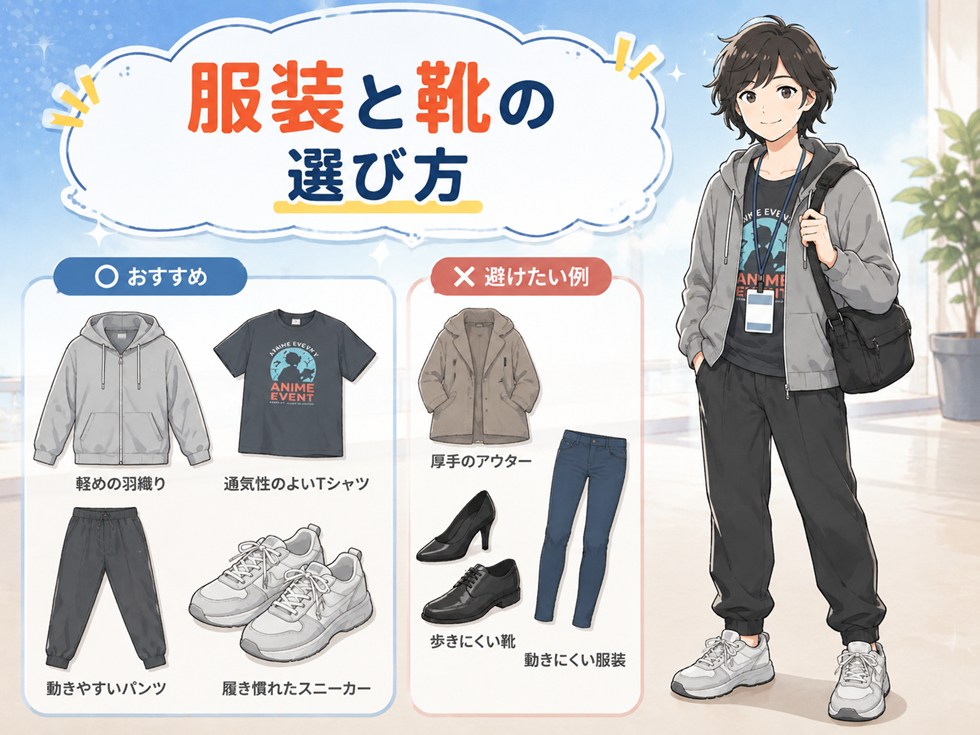 東京ゲームショウに適した服装と靴