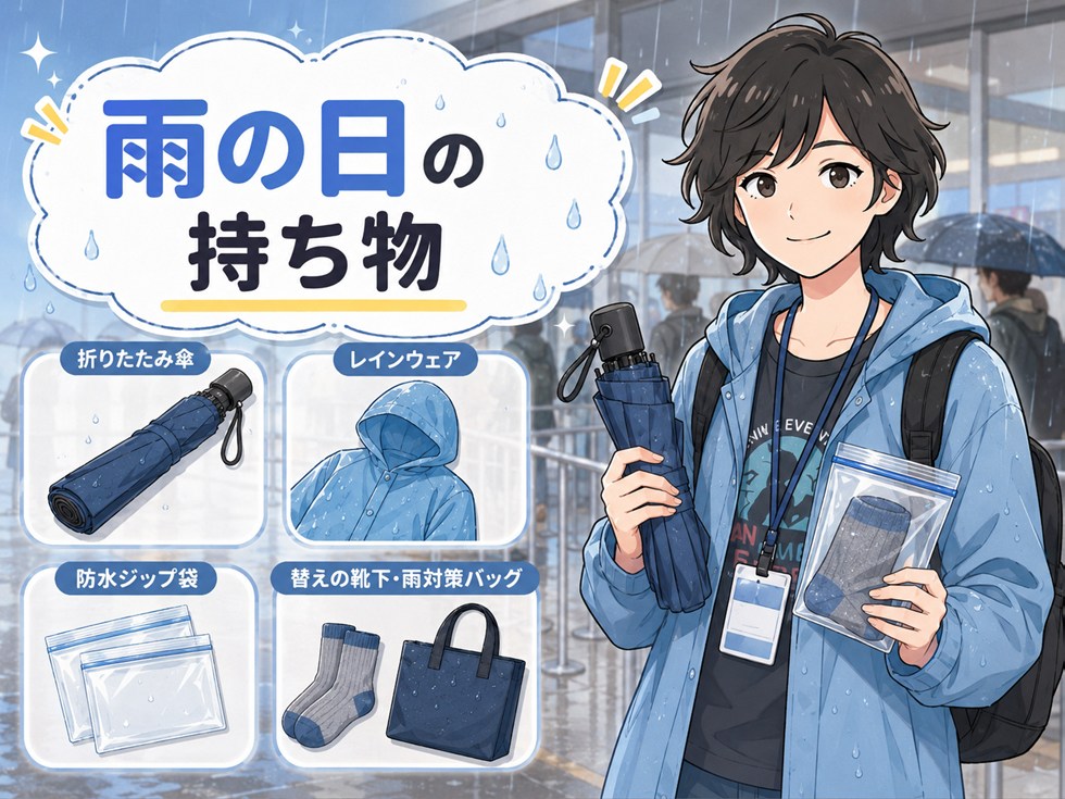 雨の日の持ち物と傘の注意点