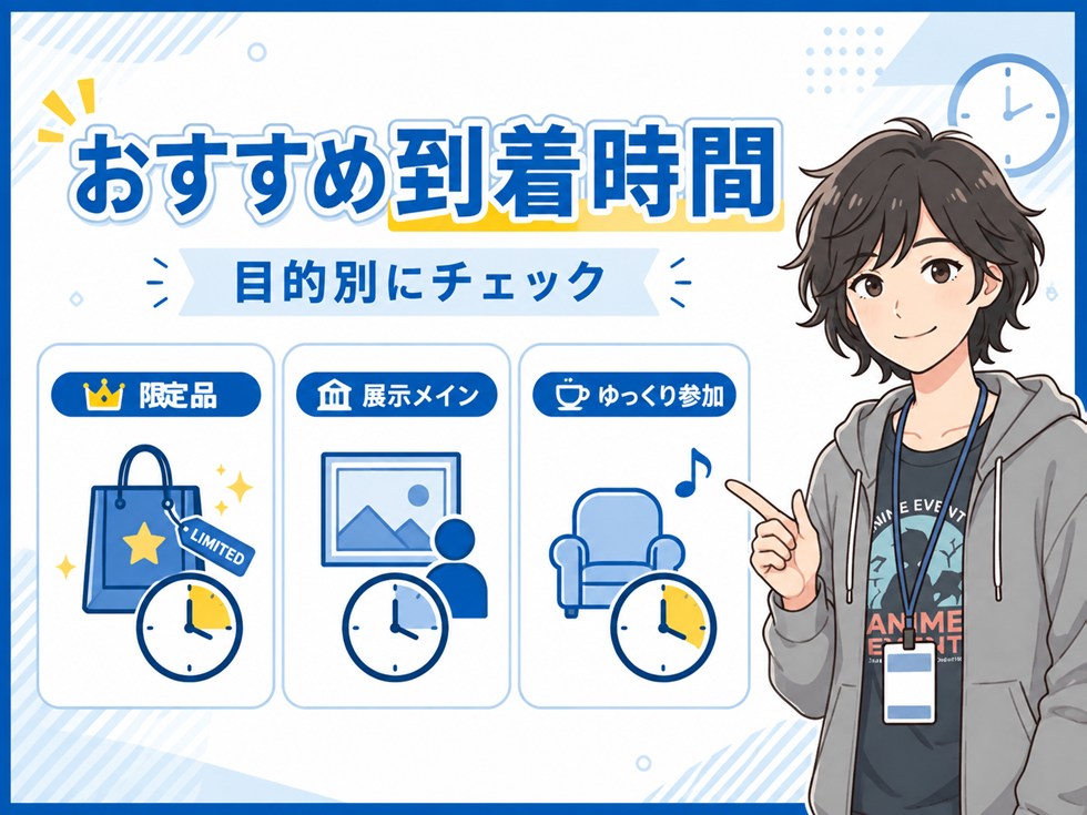 目的別｜メガホビEXPOのおすすめ到着時間