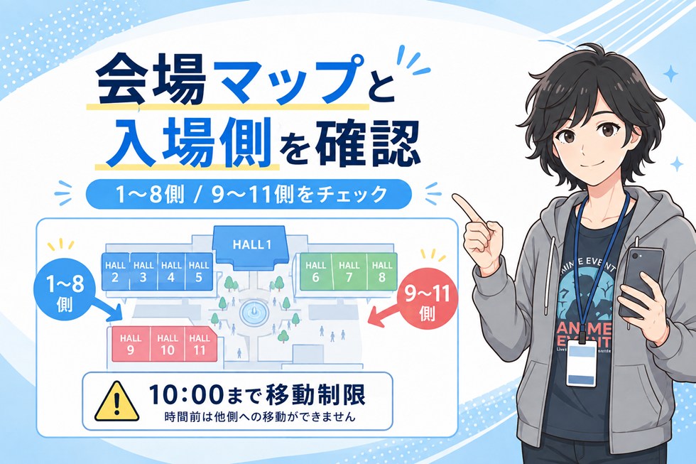 TGS2026の会場マップと入場側を確認