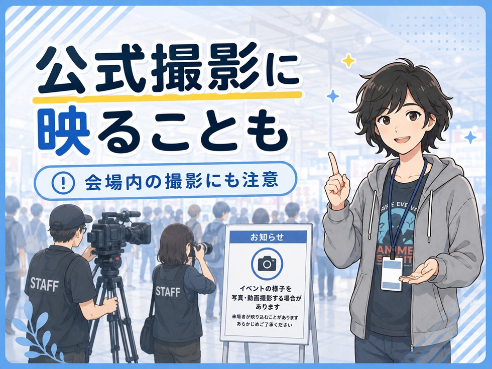 公式・メディアの撮影に自分が映ることもある
