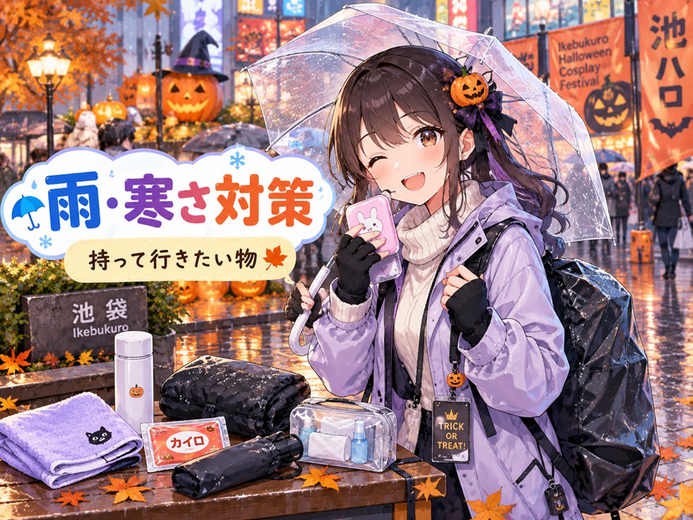 池ハロの雨・寒さ対策で持って行きたい物