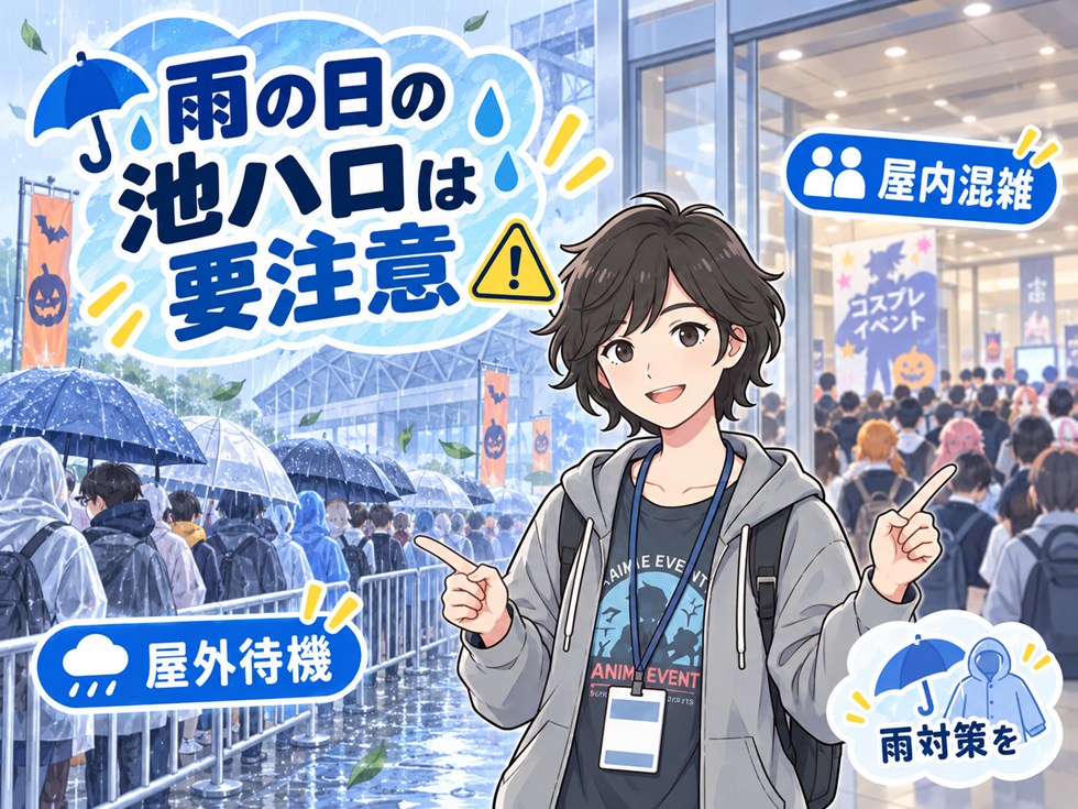 雨の日の池ハロは待機列と屋内混雑の両方に注意