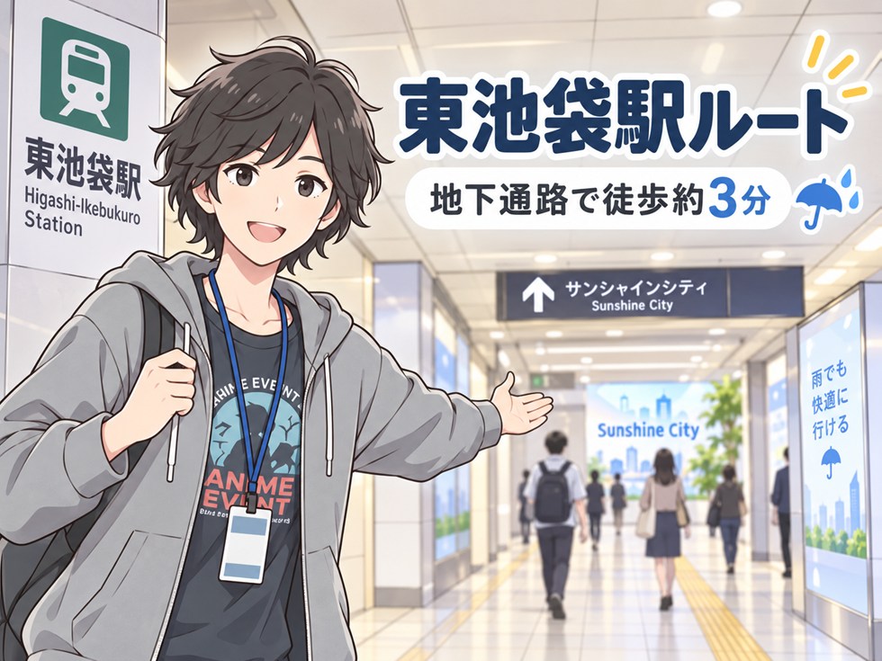 東池袋駅からAGF会場への行き方｜地下通路なら徒歩約3分