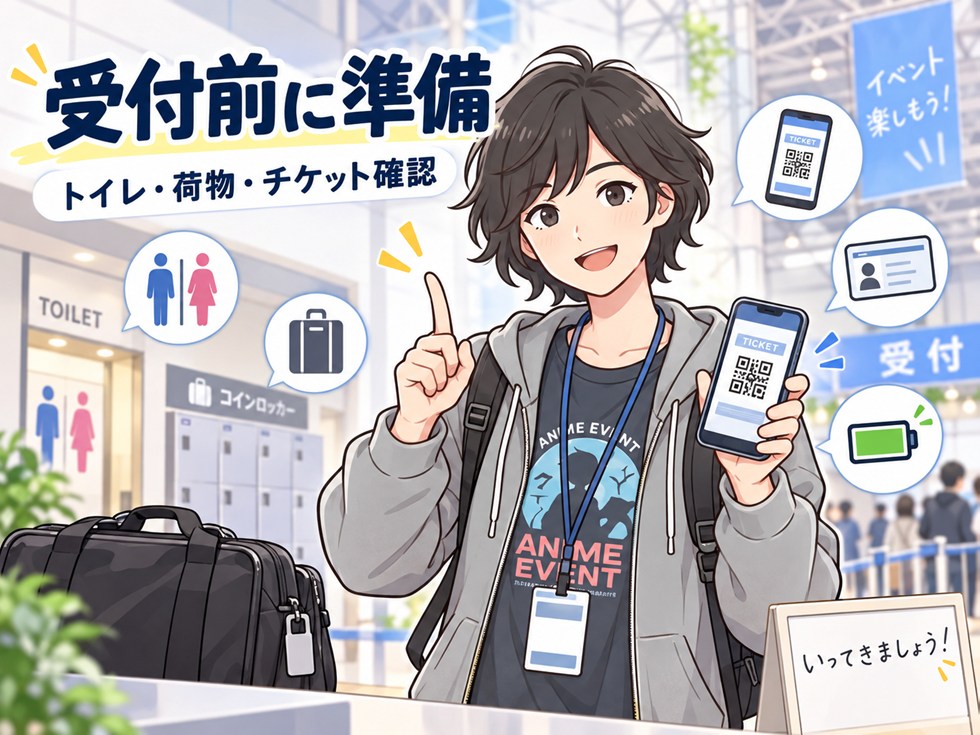 受付へ行く前にトイレ・大型荷物も済ませておこう