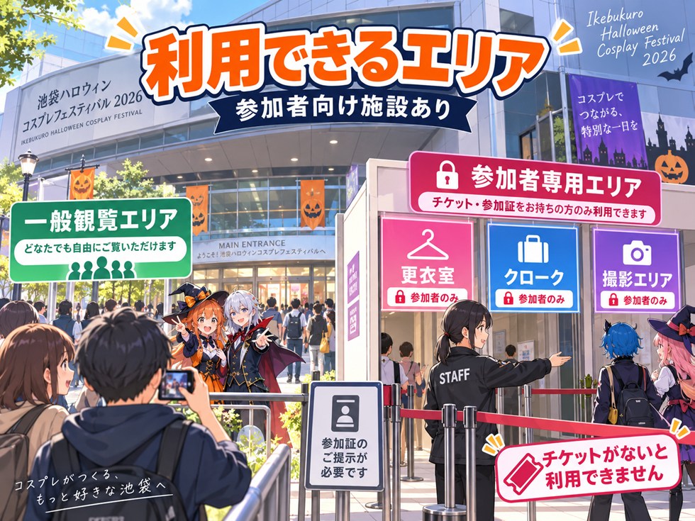 チケットなしでは利用できないエリア・施設もある