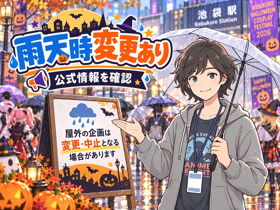 雨の日はどうなる?屋外企画は変更・中止の場合あり
